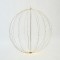 SILVER METAL BALL LIGHTED 80cm, 640 MINI LED, ADAPTOR STEADY, SILVER COPPER WIRE, WARM WHITE LED, LEAD WIRE 3m, IP44 600-22423