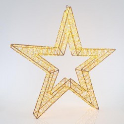 LIGHTED STAR, 7200 WARM WHITE LED, WITH TRANSFORMER, COPPER WIRE, 108cm, IP44 600-22434 LIGHTED STAR, 7200 WARM WHITE LED, WITH TRANSFORMER, COPPER WIRE, 108cm, IP44 600-22434