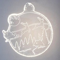 HANGING DECORATION PROFESSIONAL DESIGN WITH PLEXI GLASS, CHRISTMAS SCENE, WARM WHITE LED TAPE, 48x2x63cm, IP65 600-22448