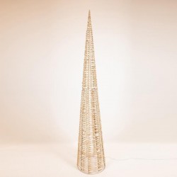 LIGHTED CONE GOLD 180cm, 1800 LED, 31V ADAPTOR, TIMER, SILVER COPPER WIRE, WARM WHITE LED, LEAD WIRE 5m, IP44 600-22478 LIGHTED CONE GOLD 180cm, 1800 LED, 31V ADAPTOR, TIMER, SILVER COPPER WIRE, WARM WHITE LED, LEAD WIRE 5m, IP44 600-22478