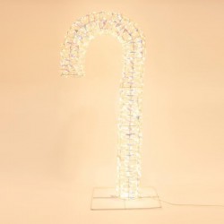 LIGHTED CANDY CANE IRIDESCENT 74cm, 600 LED, 4,5V ADAPTOR, TIMER, SILVER COPPER WIRE, WARM WHITE LED, LEAD WIRE 5m, IP44 600-22487 LIGHTED CANDY CANE IRIDESCENT 74cm, 600 LED, 4,5V ADAPTOR, TIMER, SILVER COPPER WIRE, WARM WHITE LED, LEAD WIRE 5m, IP44 600-22487