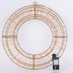 LIGHTED WREATH 38cm, 720 LED, 12V ADAPTOR, TIMER, BRONZE METAL FRAME, BRONZE COPPER WIRE, WARM WHITE LED, LEAD WIRE 5m, IP44 600-22533 LIGHTED WREATH 38cm, 720 LED, 12V ADAPTOR, TIMER, BRONZE METAL FRAME, BRONZE COPPER WIRE, WARM WHITE LED, LEAD WIRE 5m, IP44 600-22533