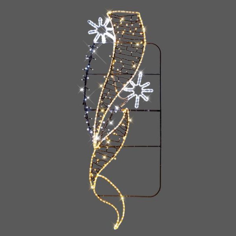 POLE DECORATION PROFESSIONAL DESIGN ALUMINUM WITH LITTLE STARS, WHITE AND WARM WHITE LED ROPE LIGHT, WITH WARM WHITE LED, 64χ205 IP44 600-23047