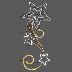 POLE DECORATION PROFESSIONAL DESIGN ALUMINUM WITH STAR, WHITE AND WARM WHITE LED ROPE LIGHT, WITH WARM WHITE LED, 73χ175,IP44 600-23049 POLE DECORATION PROFESSIONAL DESIGN ALUMINUM WITH STAR, WHITE AND WARM WHITE LED ROPE LIGHT, WITH WARM WHITE LED, 73χ175,IP44 600-23049
