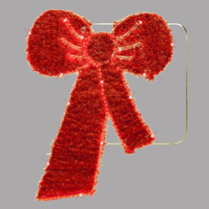 HANGING DECORATION PROFESSIONAL DESIGN ALUMINUM, BOW, RED LED ROPE LIGHT, 106χ127  IP44 600-23065
