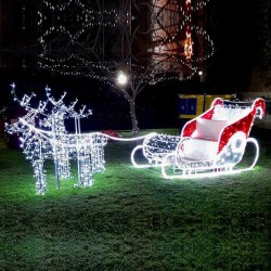 PROFESSIONAL DESIGN, SLEIGH WITH DEERS 3D WHITE LED ROPE LIGHT, WITH WHITE AND RED LED 500χ190 IP44 600-23069 PROFESSIONAL DESIGN, SLEIGH WITH DEERS 3D WHITE LED ROPE LIGHT, WITH WHITE AND RED LED 500χ190 IP44 600-23069