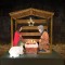 WOODEN MANGER, SET 4 LIGHTED SCULPTURES, 145x150cm 600-23082