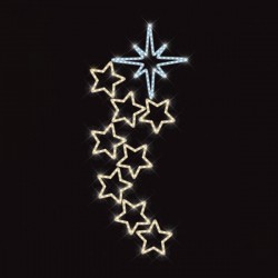 PROFESSIONAL POLE DESIGN, BETHLEEM STAR AND STARS, WARM WHITE AND WHITE LED ROPE LIGHT, 190x80cm, IP65 600-23417 PROFESSIONAL POLE DESIGN, BETHLEEM STAR AND STARS, WARM WHITE AND WHITE LED ROPE LIGHT, 190x80cm, IP65 600-23417