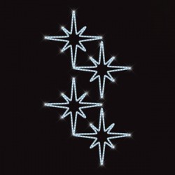 PROFESSIONAL POLE DESIGN, BETHLEEM STARS, WHITE LED ROPE LIGHT, 160x90cm, IP65 600-23418 PROFESSIONAL POLE DESIGN, BETHLEEM STARS, WHITE LED ROPE LIGHT, 160x90cm, IP65 600-23418