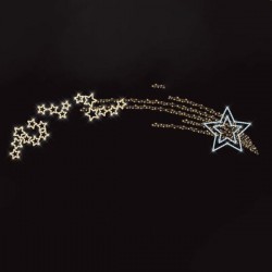 PROFESSIONAL DESIGN, ALUMINUM GARLAND, COMET WITH STARS, WHITE AND WARM WHITE LED ROPE LIGHT, WARM WHITE LED, 120x550cm, IP65 600-23431 PROFESSIONAL DESIGN, ALUMINUM GARLAND, COMET WITH STARS, WHITE AND WARM WHITE LED ROPE LIGHT, WARM WHITE LED, 120x550cm, IP65 600-23431