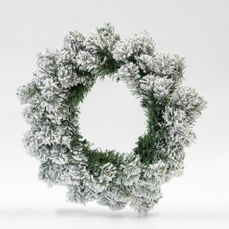 SNOWY PVC WREATH, 45cm 600-30226