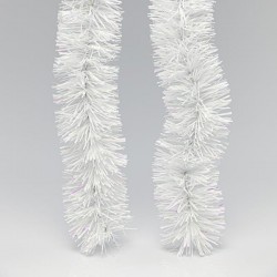 TINSEL GARLAND 2m x 8cm RAINBOW WHITE COLOUR 600-30335