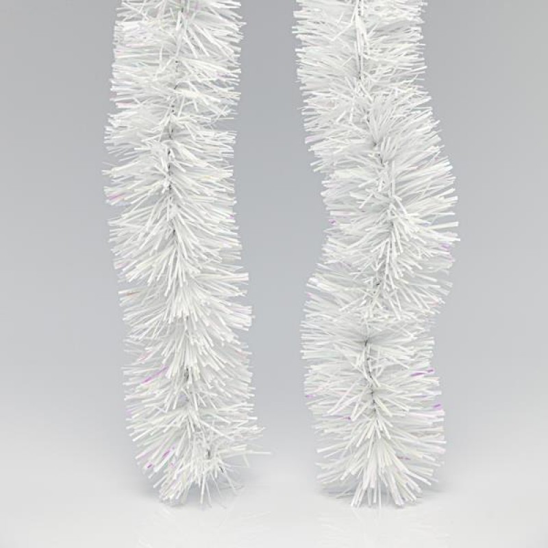 TINSEL GARLAND 2m x 8cm RAINBOW WHITE COLOUR 600-30335