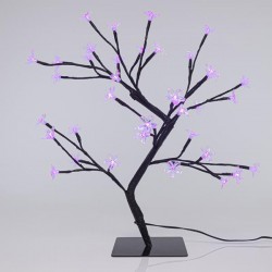 CHERRY TREE, 36 LED 5mm WITH TRANSPARENT SILICONE FLOWERS, WITH ADAPTOR, PURPLE LED, LEAD WIRE 500cm, 45cm, IP44 600-30517 CHERRY TREE, 36 LED 5mm WITH TRANSPARENT SILICONE FLOWERS, WITH ADAPTOR, PURPLE LED, LEAD WIRE 500cm, 45cm, IP44 600-30517