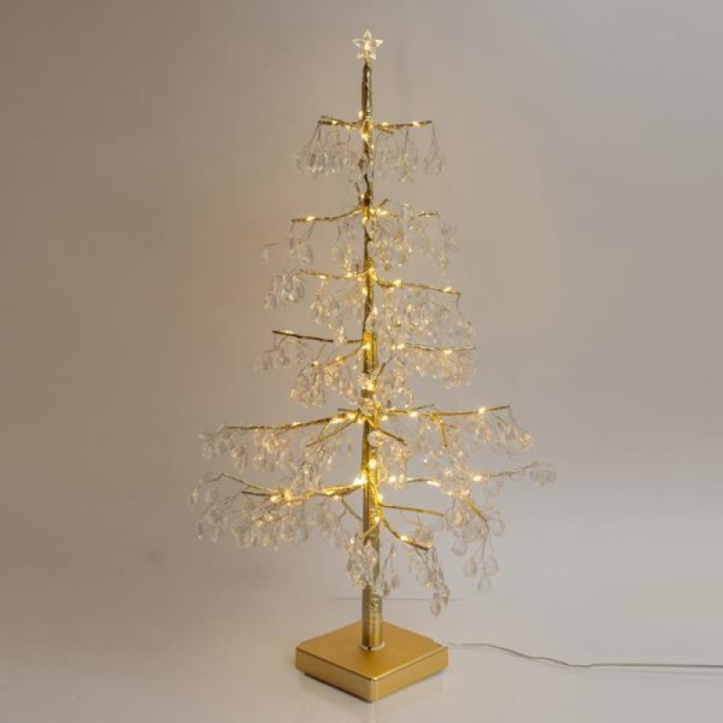 ACRILIC CHAMPAGNE TREE WITH TOP STAR, 4,5V ADAPTOR, 80 WARM WHITE MINI LED, 60cm, IP44 600-30547