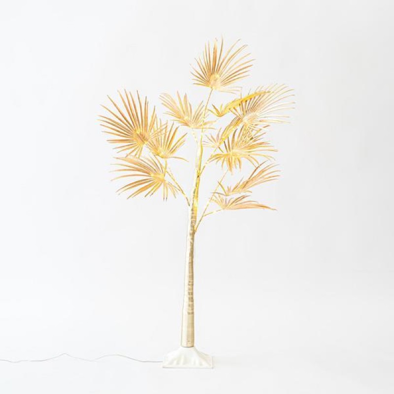 BROAD LEAVE TREE WITH GOLD LEAVES 1,2m, ADAPTOR, 80 MINI LED WARM WHITE, LEAD WIRE 3m , IP44 600-30576
