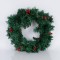 GREEN WREATH PVC WITH BERRIES, 50cm 600-30631