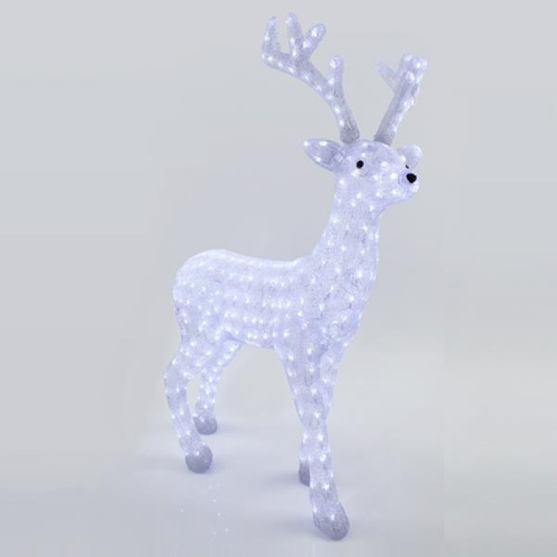 ACRYLIC DEER, 430 WHITE LED, WITH TRANSFORMER, 90x30x135cm, IP44 600-40081