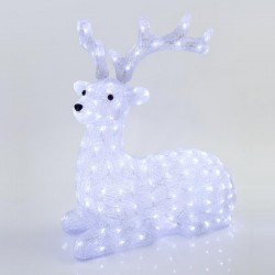 ACRYLIC SITTING DEER, 200 WHITE LED, WITH TRANSFORMER, 74x36x73cm, IP44 600-40082 ACRYLIC SITTING DEER, 200 WHITE LED, WITH TRANSFORMER, 74x36x73cm, IP44 600-40082