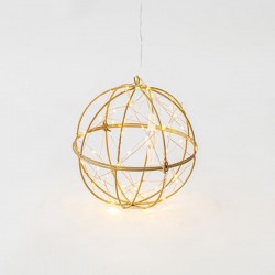 LIGHTED METAL BALL, 60 WARM WHITE LED, WITH ADAPTOR, COPPER WIRE, 500cm LEADWIRE, 20cm, IP44 600-40093 LIGHTED METAL BALL, 60 WARM WHITE LED, WITH ADAPTOR, COPPER WIRE, 500cm LEADWIRE, 20cm, IP44 600-40093