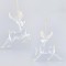ACRYLIC REINDEER WITH GOLD GLITTER AND GOLD METAL BELL, 2 DESIGN, 12,7x2,21x12,7cm 600-40681