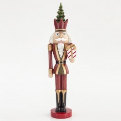 RED SOLDIER HOLDING GIFT BOX, 48cm 600-40718