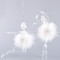 BALLERINA ACRYLIC TRANSPARENT, WITH WHITE FEATHERS, 2 DESIGNS, 9,5x13,6cm, PRICE PER PIECE 600-40785