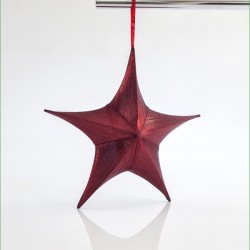 STAR,FABRIC METALLIC BORDEAUX, 40cm 600-40822
