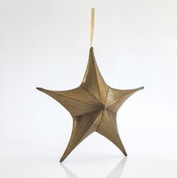 STAR,FABRIC METALLIC BLACK GOLD, 80cm 600-40827