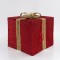 FABRIC GIFT BOX, RED WITH GOLD RIBBON, 50cm 600-40835