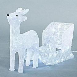 ACRYLIC DEER WITH CARRIAGE, 31V, 100 WHITE LED, WITH ADAPTOR, LEAD WIRE 500cm, 35x17x47, 47x22x29cm, IP44 600-40876 ACRYLIC DEER WITH CARRIAGE, 31V, 100 WHITE LED, WITH ADAPTOR, LEAD WIRE 500cm, 35x17x47, 47x22x29cm, IP44 600-40876