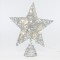 LIGHTED TOP TREE, SILVER WITH THREAD AND SEQUINS, WITH 10 WARM WHITE LED, BATTERY OPERATED, 25,4cm 600-40965