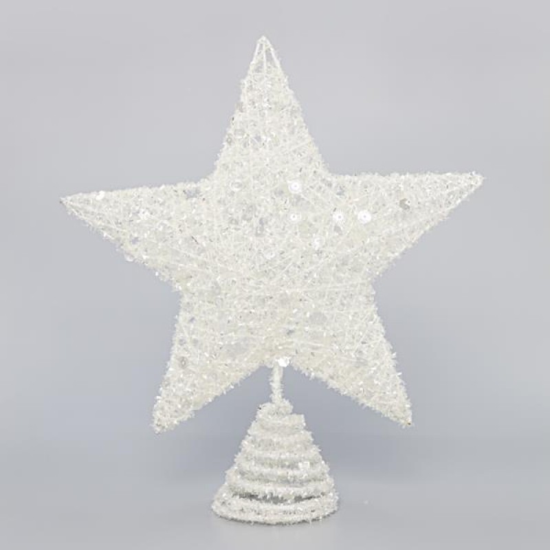 TOP TREE, WHITE WITH THREAD AND SEQUINS, 25,4cm 600-40967