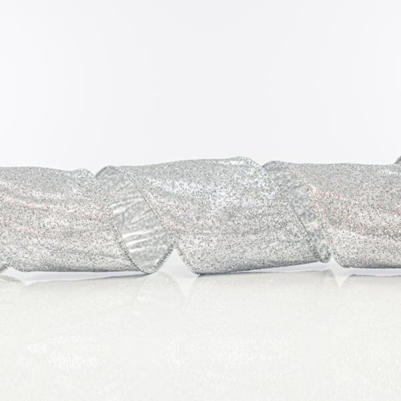SILVER RIBBON, WITH GLITTER, 6,35cm, 10Y 600-41096