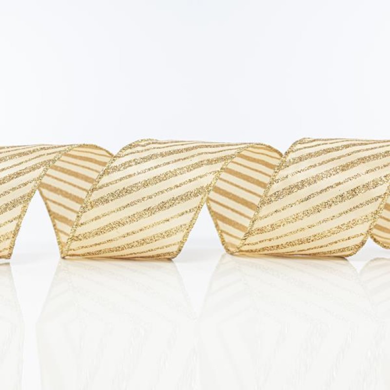 GOLD RIBBON, WITH GOLD GLITTER, 6,35cm, 10Y 600-41101