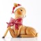 DECORATIVE FAWN, WITH RED CAP AND BOW, 15x7,1x14cm 600-41154