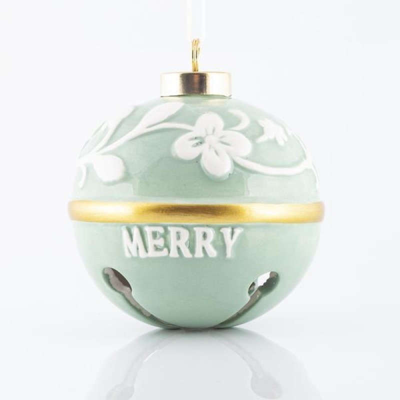 BELL, MINT COLOR WITH GOLD DETAIL, 8,1x8,1x8,9cm 600-41157