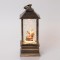 PLASTIC LANTERN WITH SANTA, VINTAGE BROWN, LIGHTED, WITH WATER, BATTERY OPERATED, 1 WARM WHITE LED, 9x9x22cm 600-41223