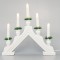 WHITE WOODEN CANDLESTICK, 230V, WITH 5 WHITE CANDLES, WARM WHITE, 32x4,8x32,5cm 600-41602