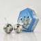 LIGHT BLUE BALLS IN GIFT BOX WITH PENGUINS, 7,5cm 600-42226