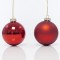 GLASS BALL, RED, MATTE AND SHINY, SET 4 PCS, 8cm 600-42392