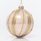GLASS PINK BALL, WITH ROSE GOLD LINES, SET 4PCS, 8cm 600-42441
