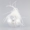 GLASS TRANSPARENT BALL, RELIEF WITH FEATHERS, SET 4PCS, 10cm 600-42464