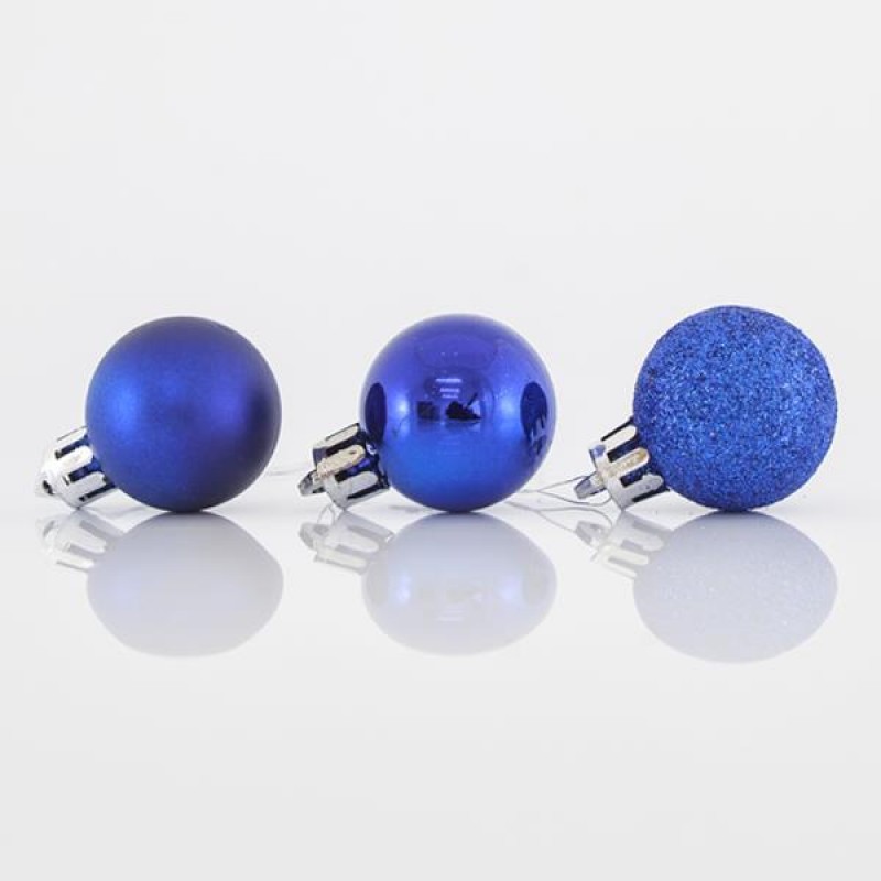 PLASTIC BLUE BALLS, SET 24 PCS, 3cm 600-42503