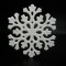 WHITE SNOWFLAKE WITH GLITTER, PLASTIC, SET 5PCS, 11cm 600-42556