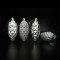 PLASTIC SILVER PINE CONES, SET 4PCS, 9x4cm 600-42560