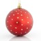 RED BALL WITH GOLD DECORATION, PLASTIC, SET 6PCS, 8cm 600-42654