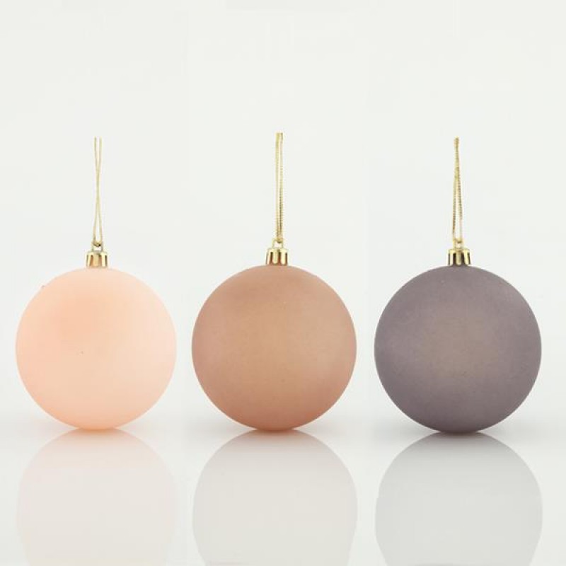 PLASTIC BALL, PURPLE MATTE PASTEL, SET 6PCS, 8cm 600-42683
