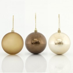 PLASTIC BALL OIL GREEN AND AMBER, RETRO, SET 6PCS, 8cm 600-42693