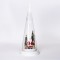 LIGHTED GLASS CONE WITH SANTA, 12x28cm 600-42851